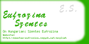 eufrozina szentes business card